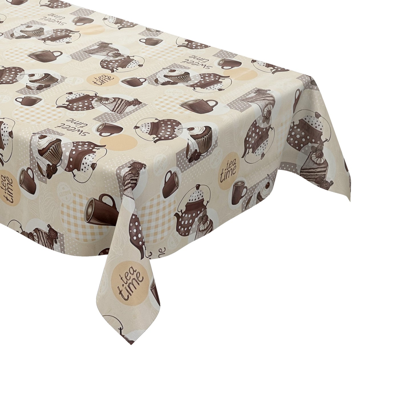 Wachstuch Tischdecke Tea Time beige