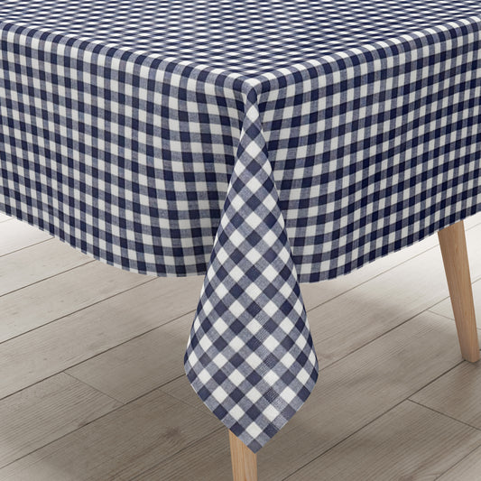 Wachstuch Tischdecke kariert dunkelblau