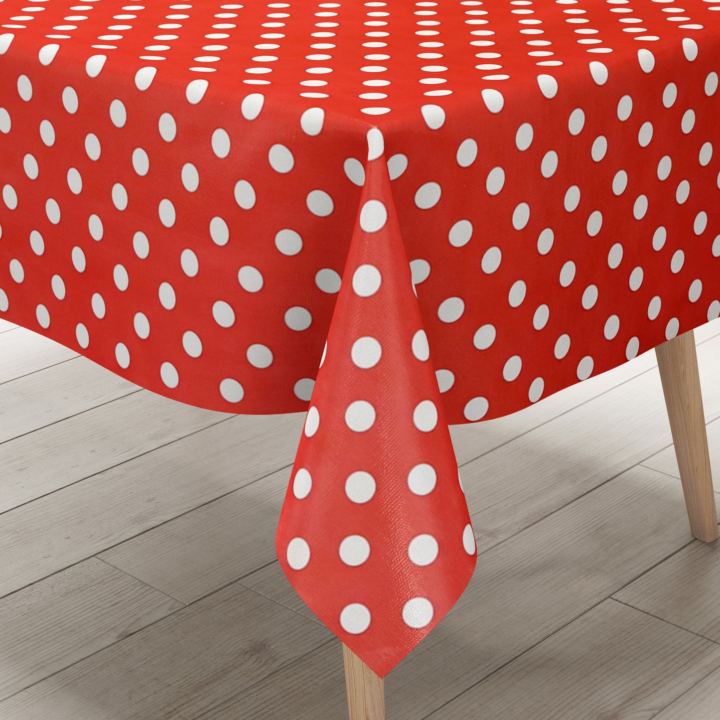 Wachstuch Tischdecke 01150-01 weiße Punkte auf rot Polka Dot eckig rund oval