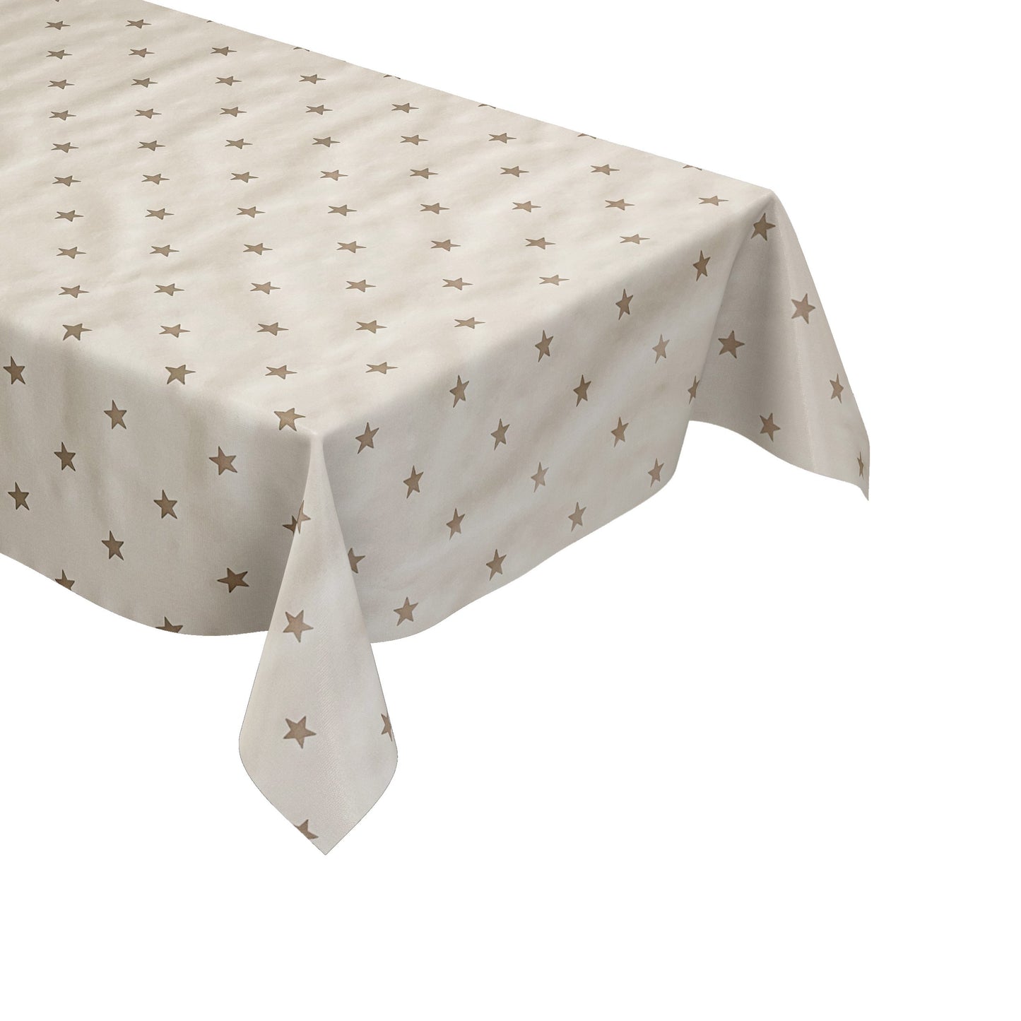 Wachstuch Tischdecke Sterne auf beige