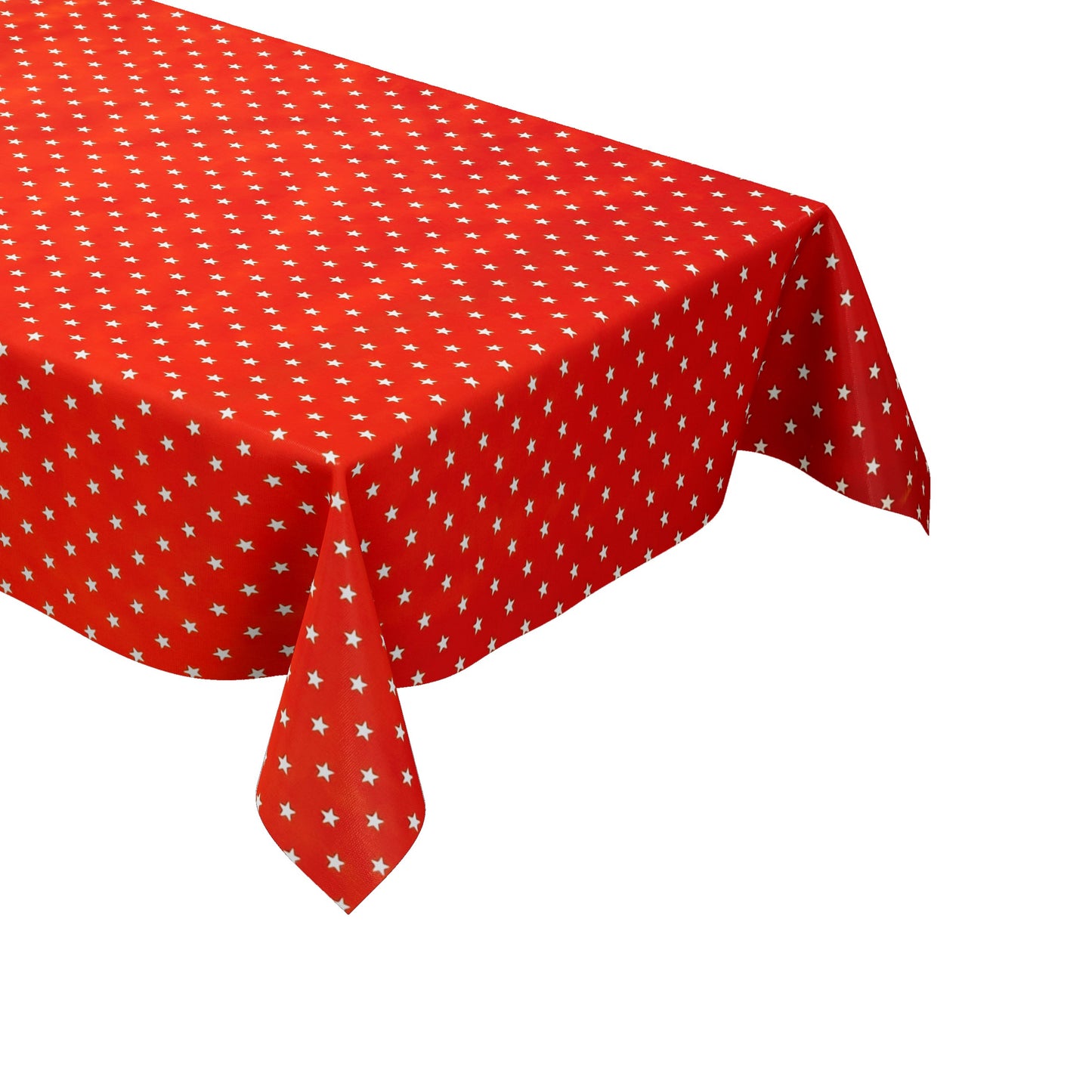 KEVKUS Wachstuch Tischdecke Weihnachten 01289-05 weiße Sterne auf rot eckig rund oval