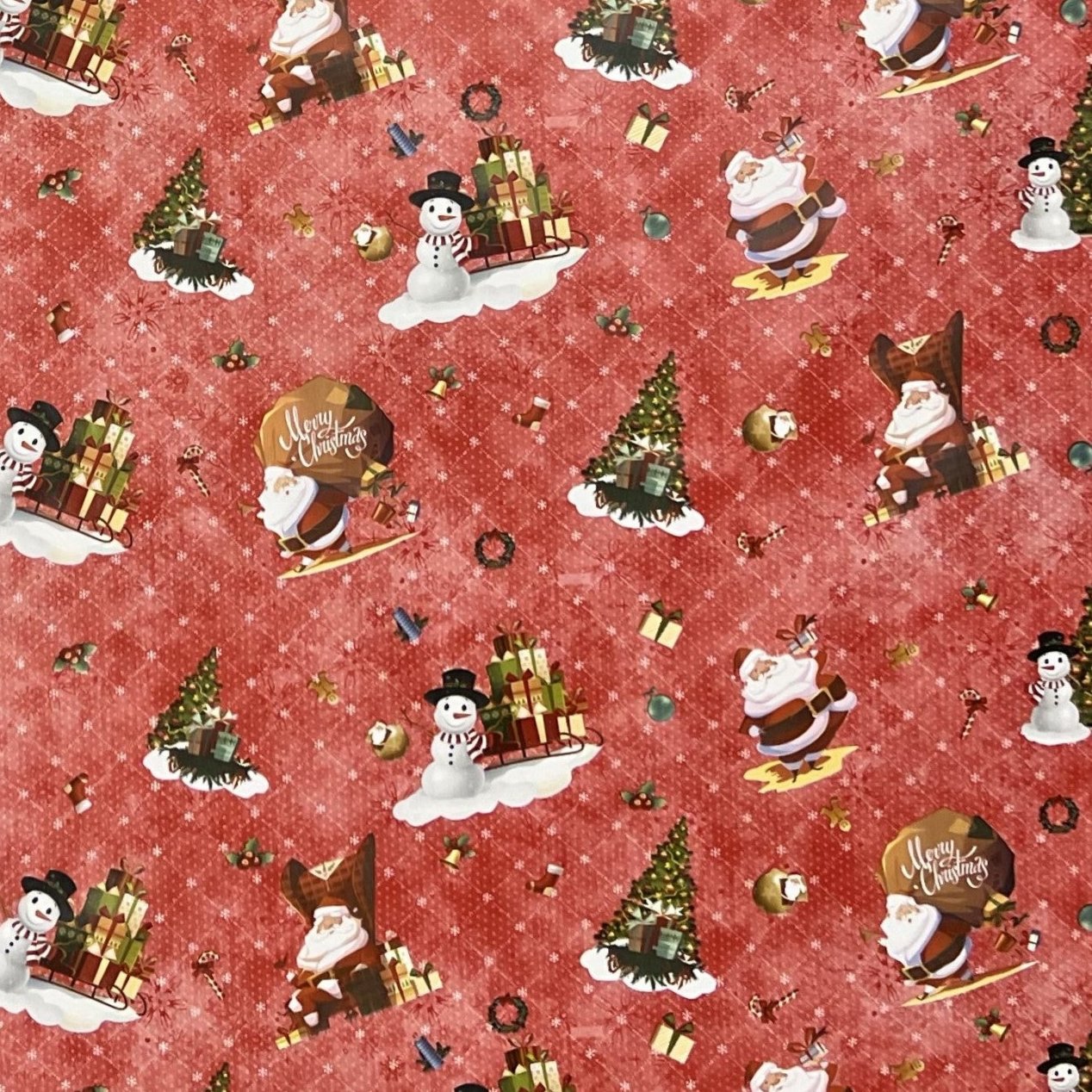KEVKUS Wachstuch Tischdecke 01334-02 rot Weihnachten Weihnachtsmann wählbar in eckig, rund und oval -