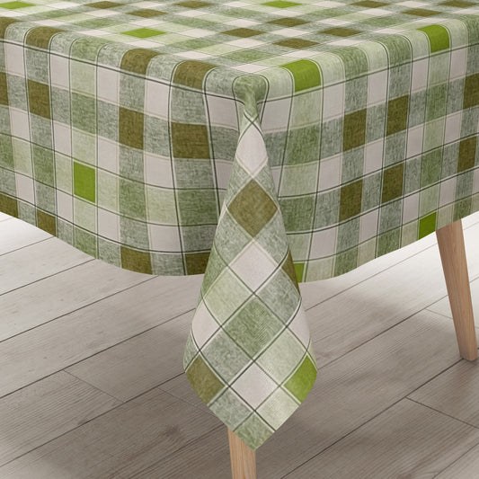 Wachstuch Tischdecke kariert grün