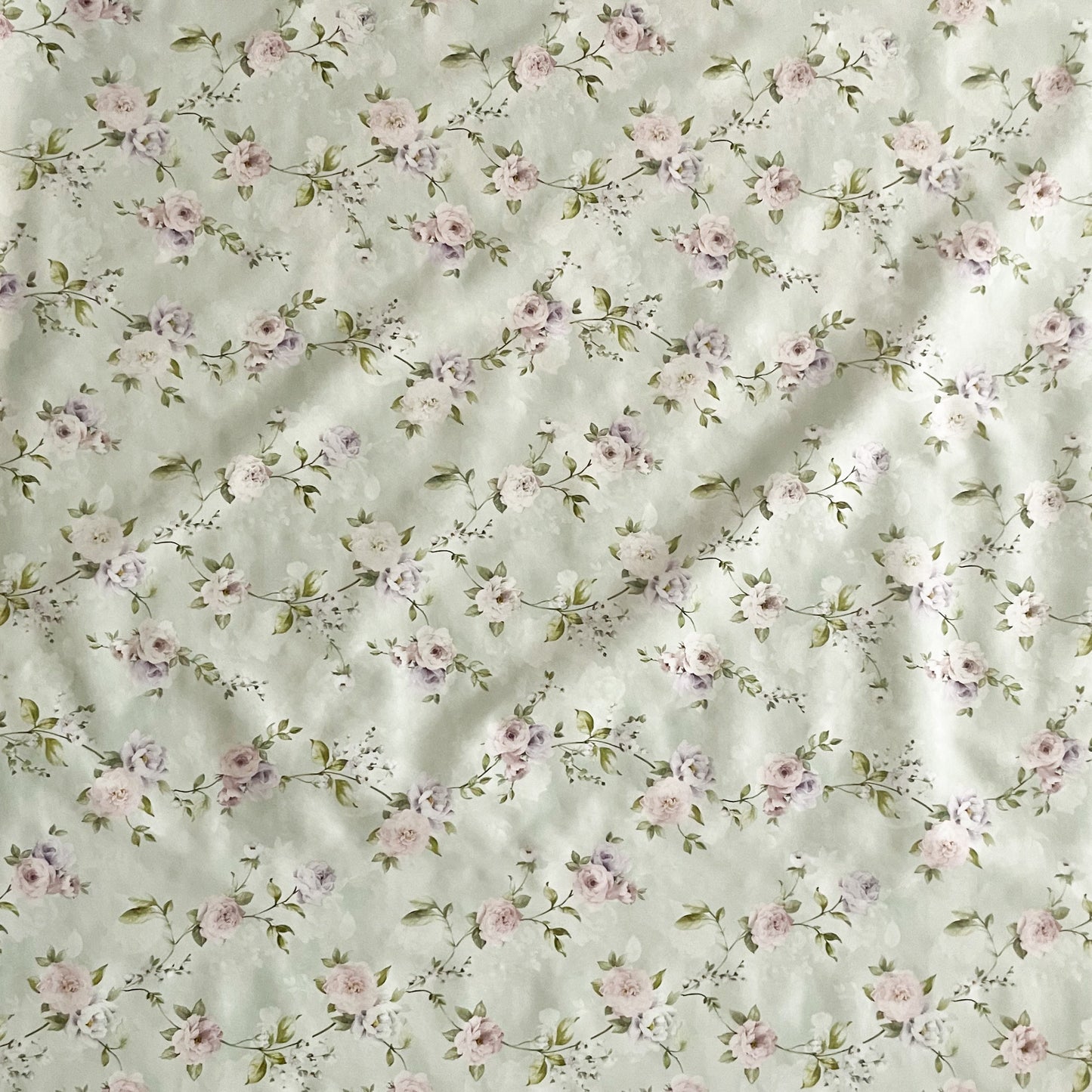 Wachstuch Tischdecke Rosen auf mintgrün