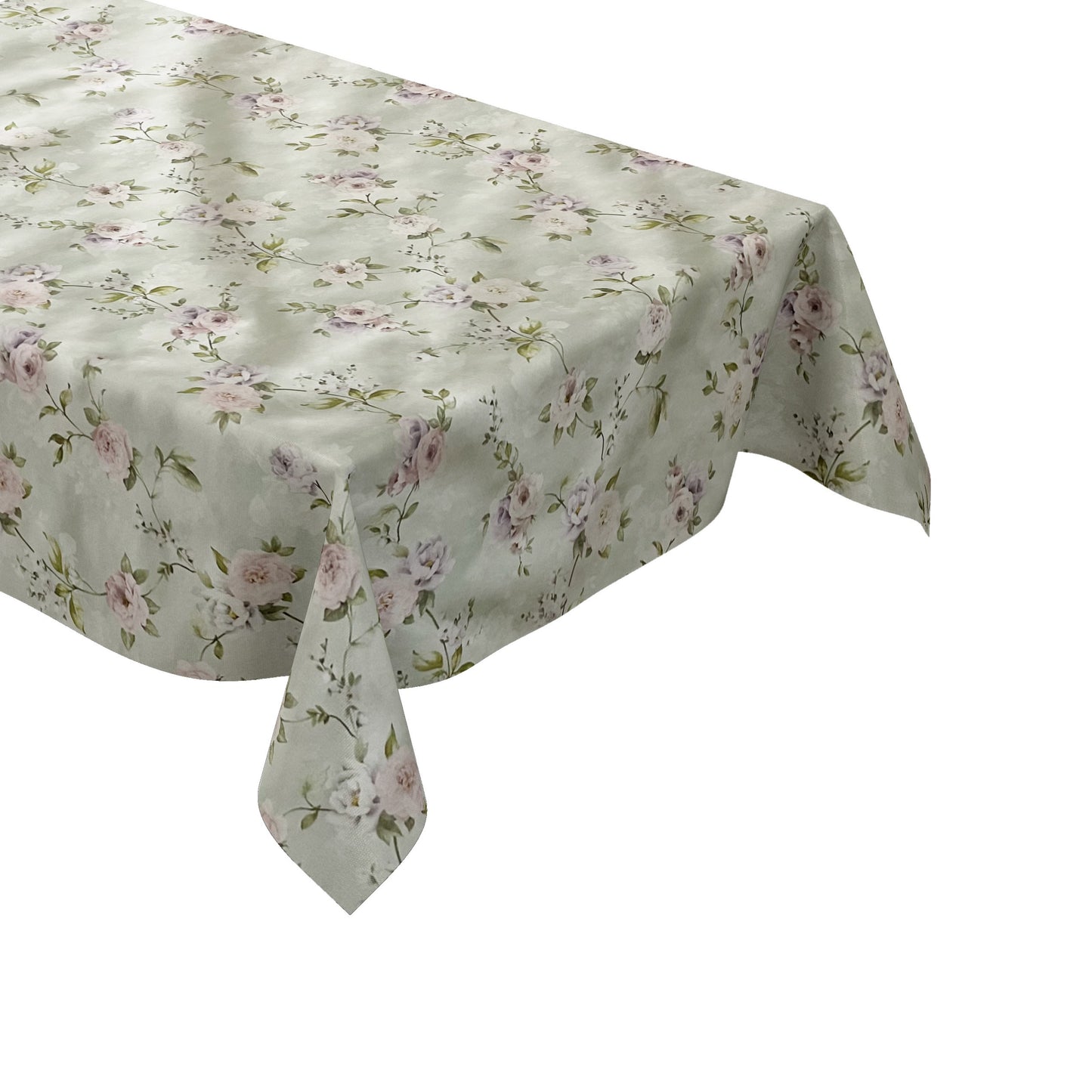 Wachstuch Tischdecke Rosen auf mintgrün