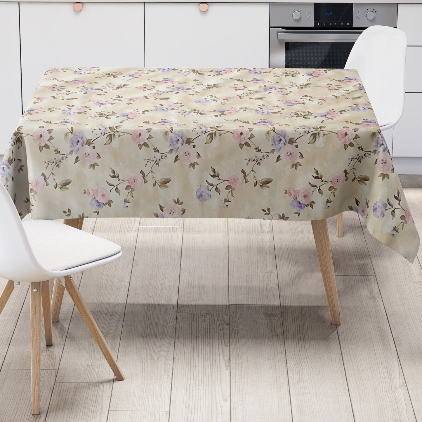 KEVKUS Wachstuch Tischdecke 01502-04 Rosen Blumen Blüten wählbar in eckig, rund und oval -