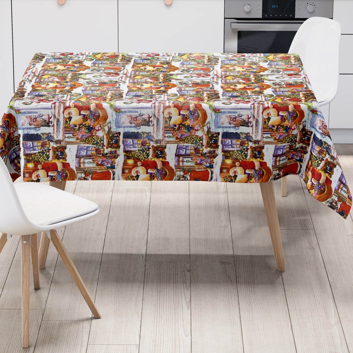 KEVKUS Wachstuch Tischdecke 01518-00 Weihnachten Advent Geschenke wählbar in eckig, rund und oval -