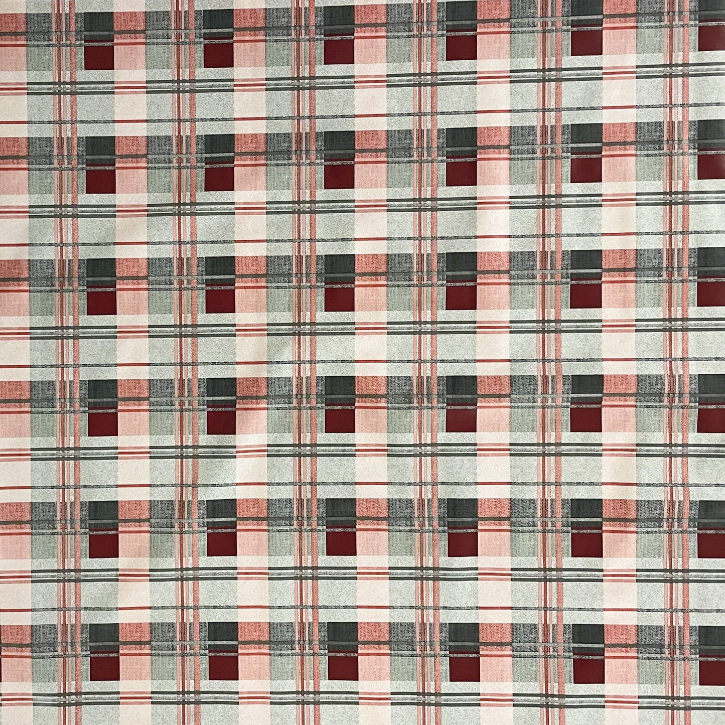 Wachstuch Tischdecke kariert grau rot