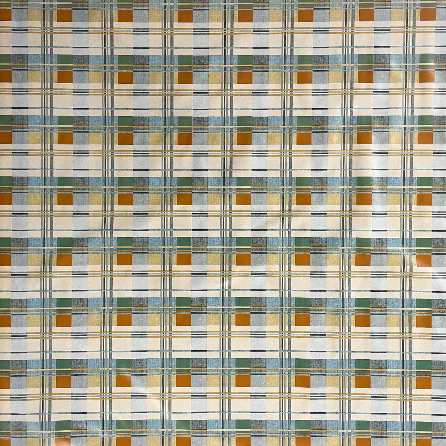 Wachstuch Tischdecke kariert blau beige grün