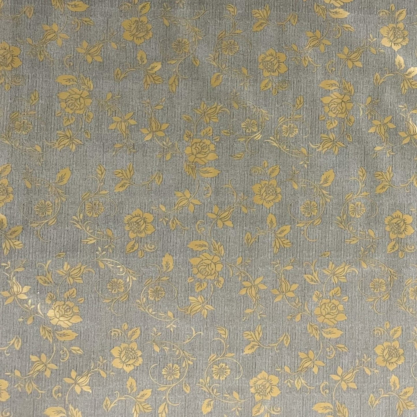 Wachstuch Decke grau meliert gold Blumen