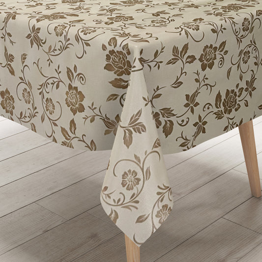 Wachstuch Elegant Blumen beige gold