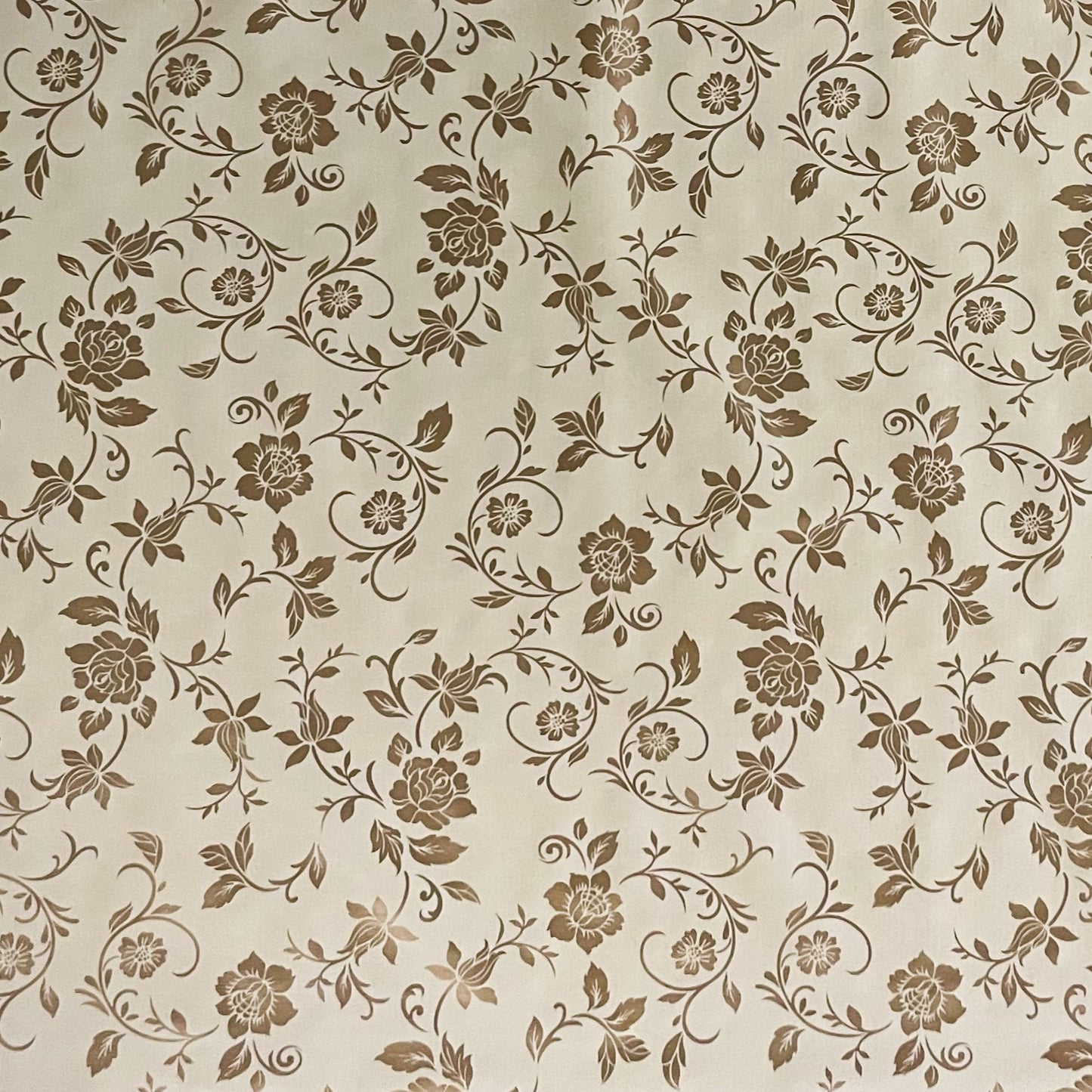 Wachstuch Elegant Blumen beige gold