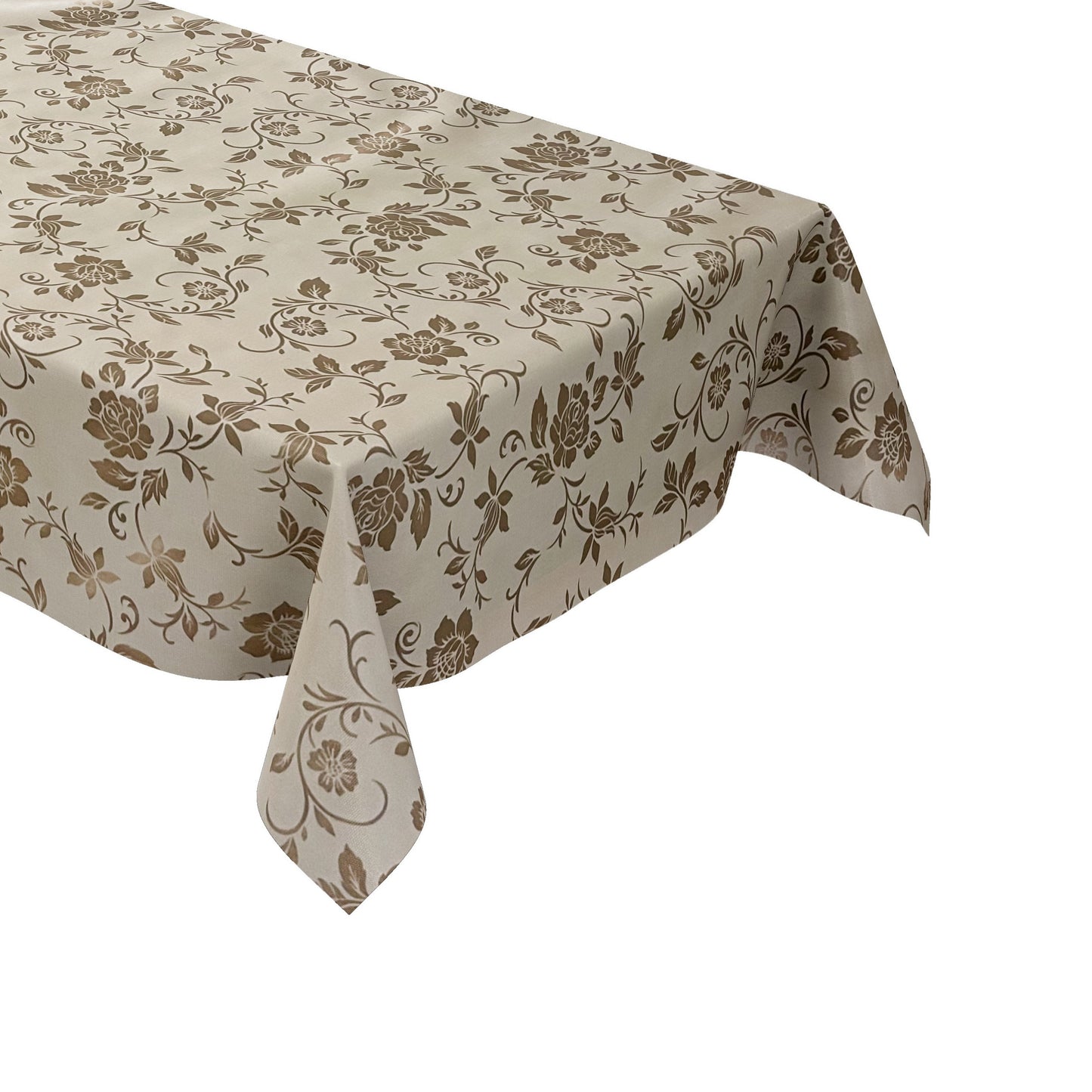 Wachstuch Elegant Blumen beige gold