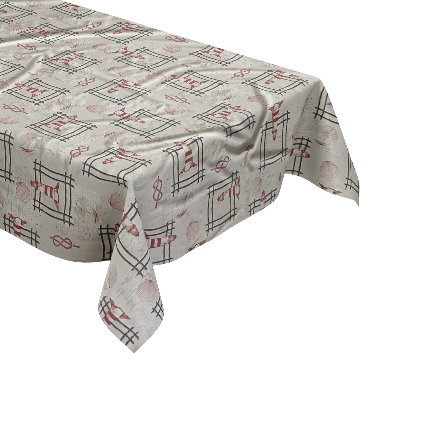 Wachsttuch Tischdecke maritim hellgrau