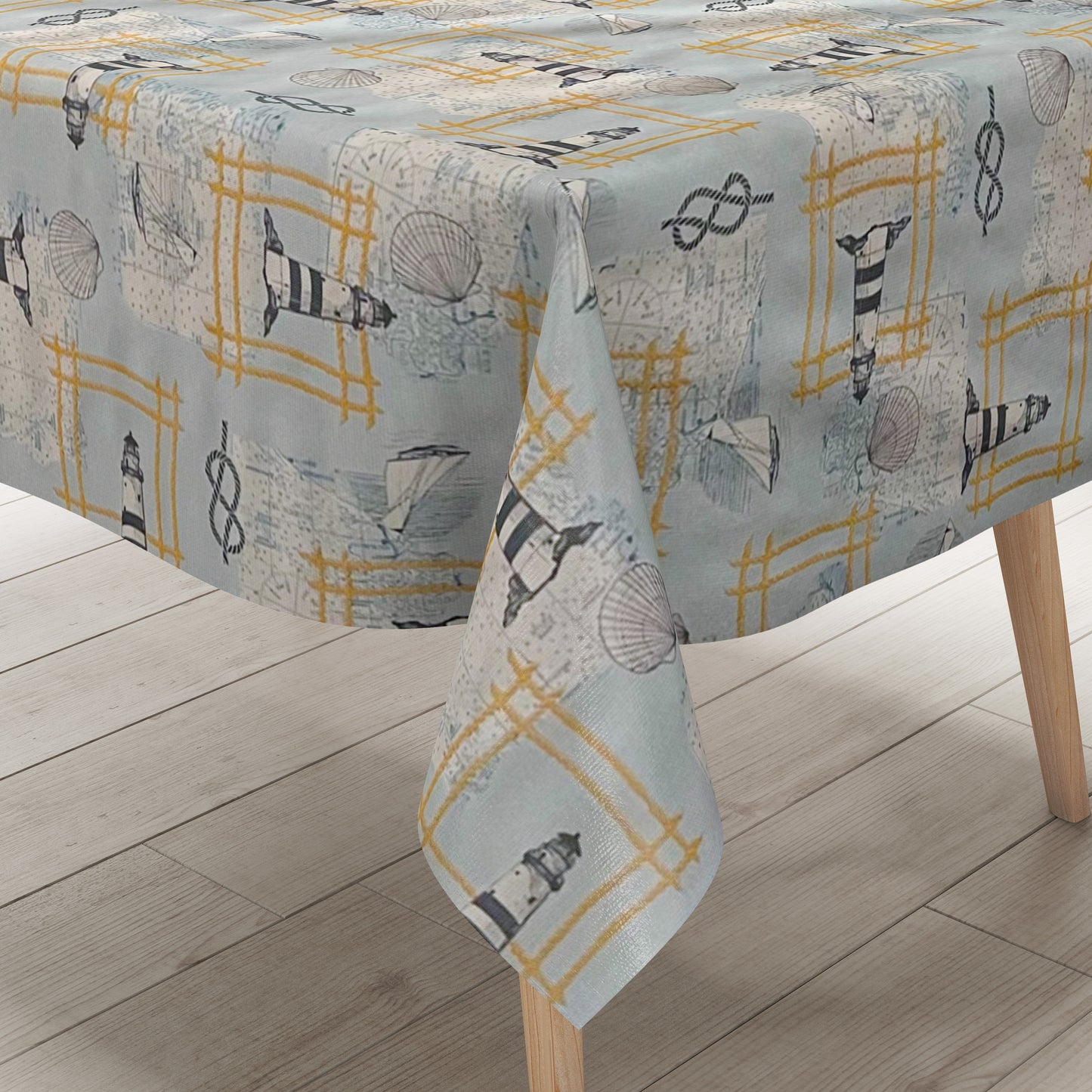Wachstuch Tischdecke maritm hellblau