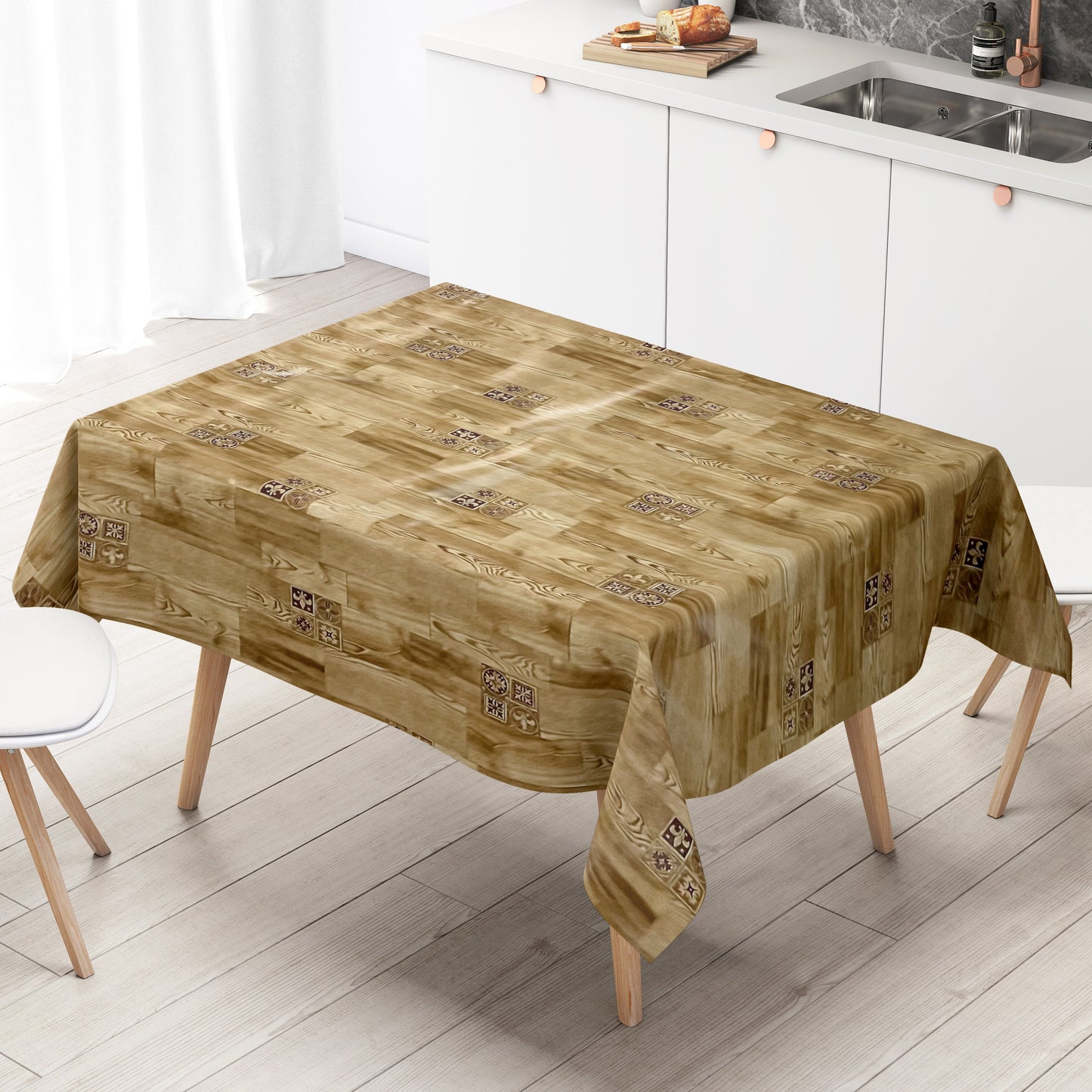 Wachstuch Tischdecke Holz Eiche