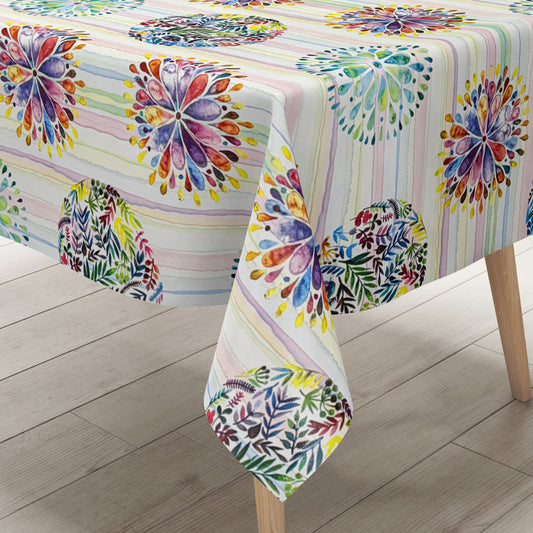 Wachstuch Tischdecke Flower Power Mandala Chakra