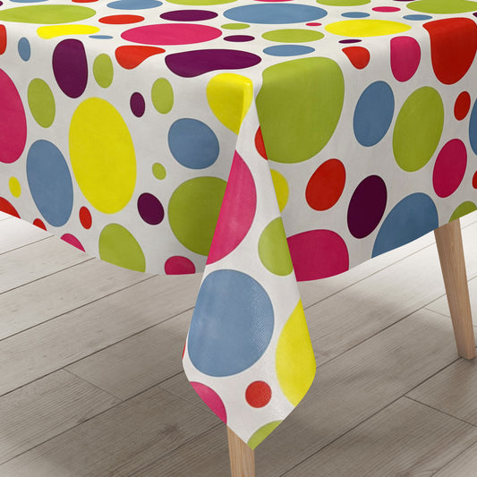 Wachstuch Tischdecke bunte Punkte