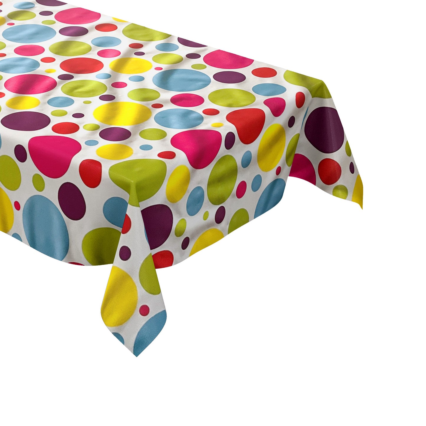 Wachstuch Tischdecke bunte Punkte auf weiss