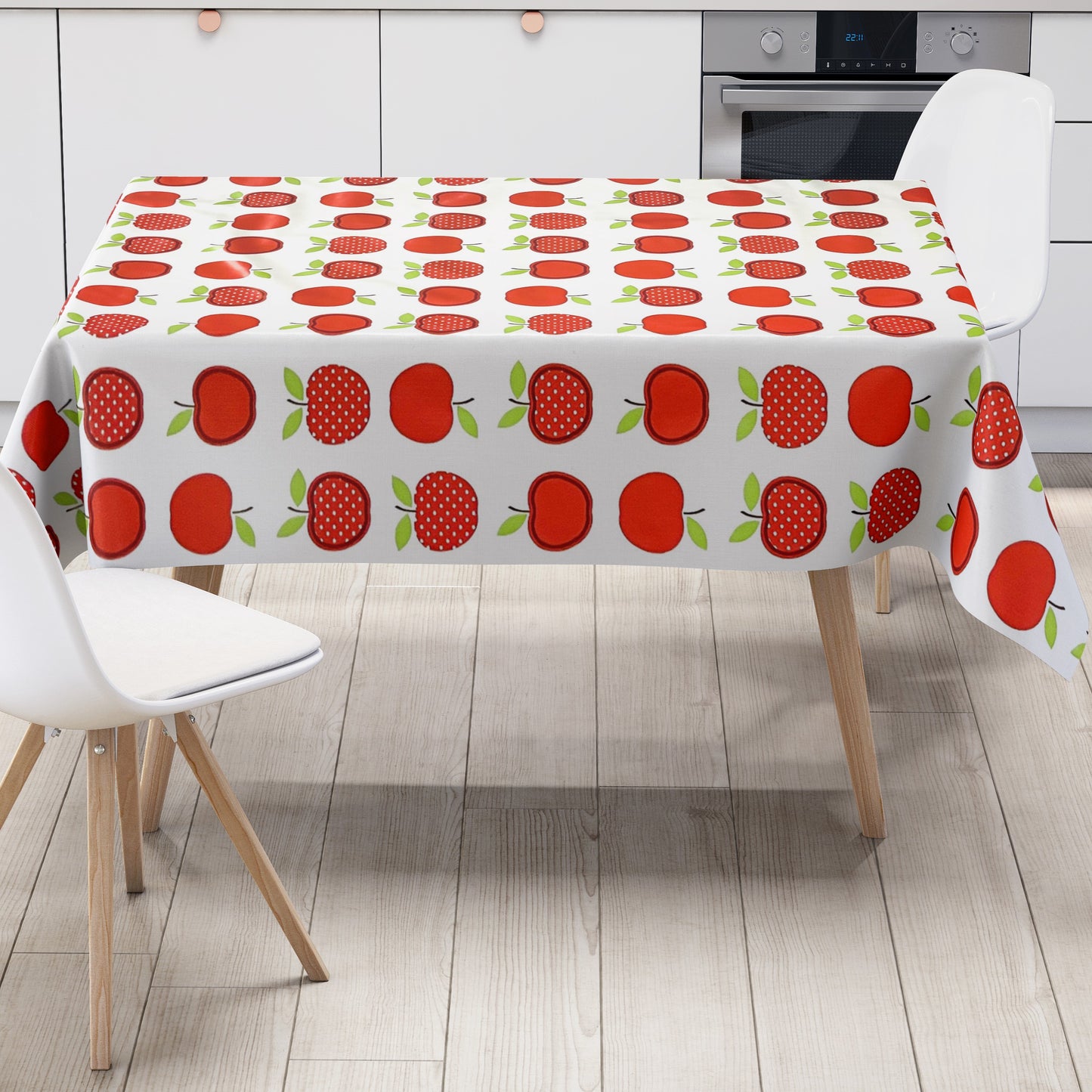 Wachstuch Tischdecke rote Äpfel