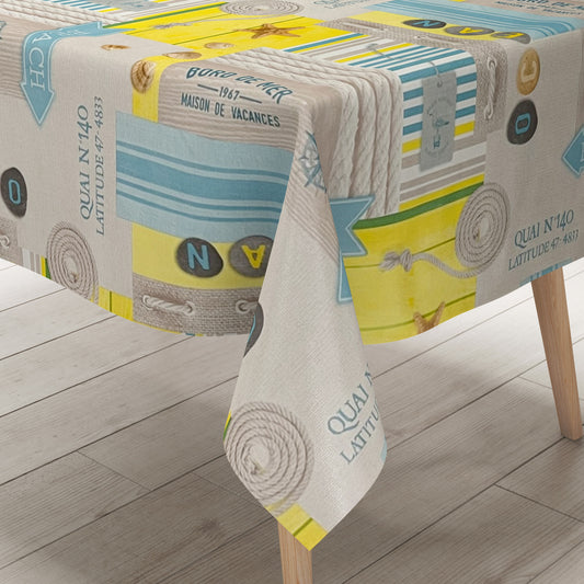 Oilcloth tablecloth sold by the meter 01301-00 Easter Easter Bunny Tulips square round oval