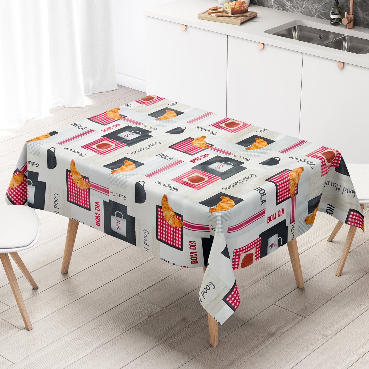 Wachstuch Tischdecke Küchenmotiv