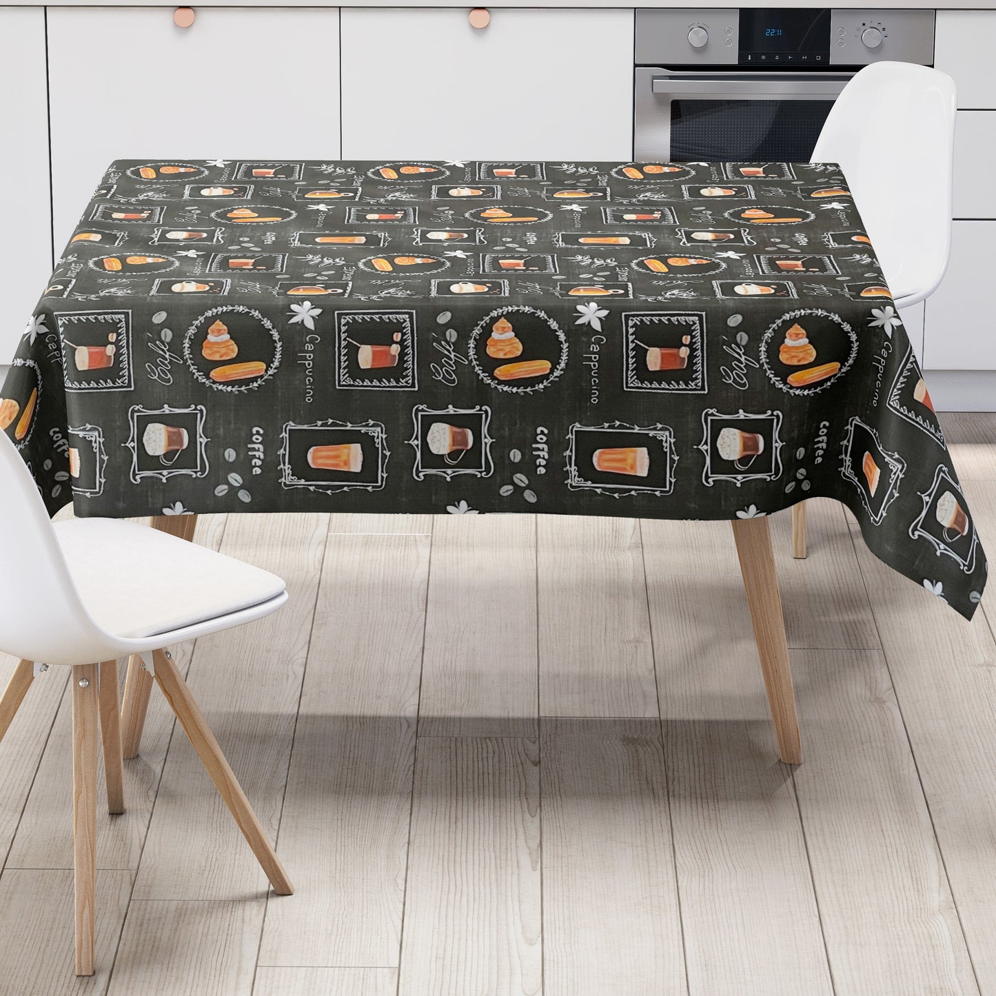 Wachstuch Tischdecke Kaffee schwarz