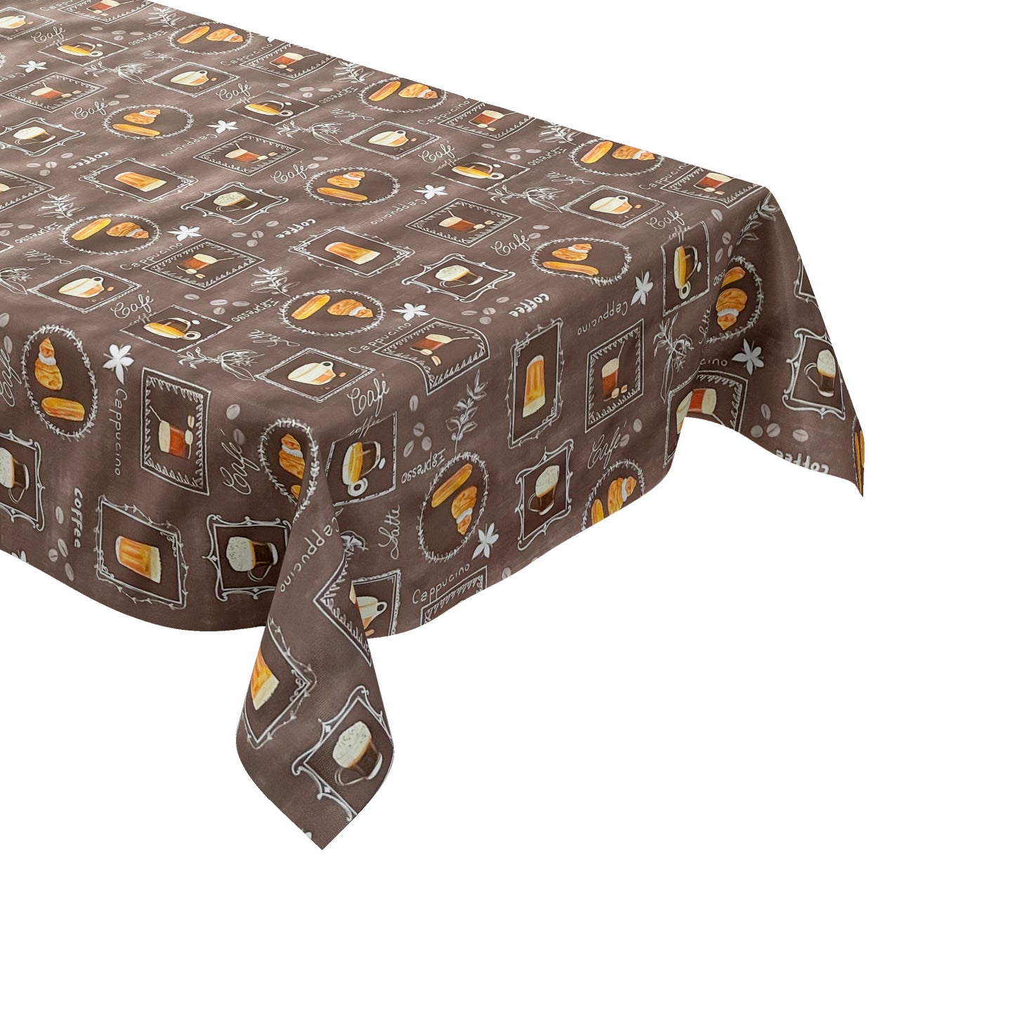 Wachstuch Tischdecke Kaffee Latte braun