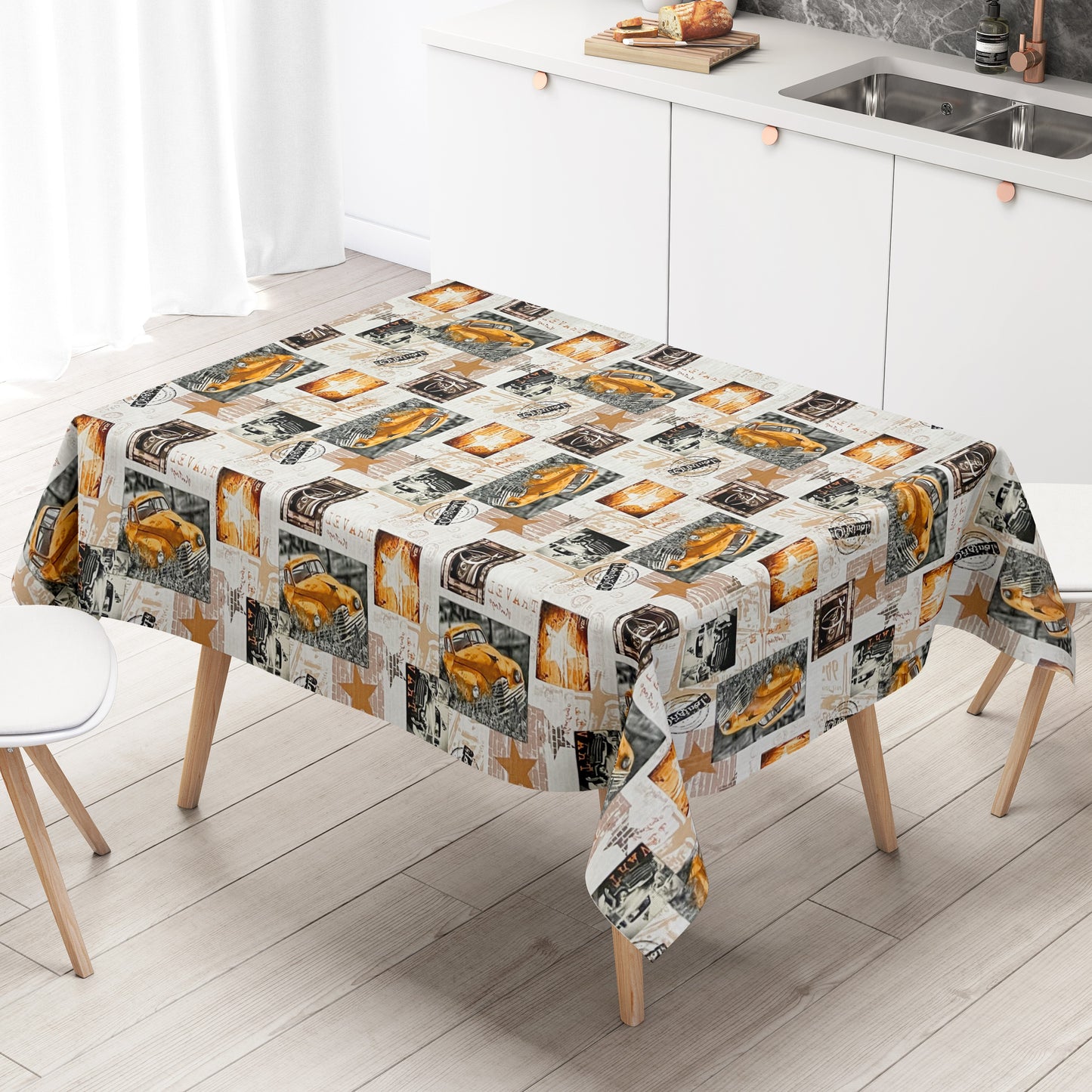 Wachstuch Tischdecke Oldtimer Vintage USA