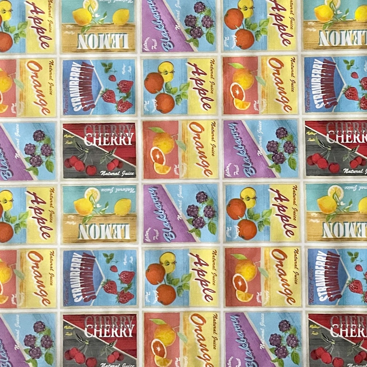 Wachstuch Tischdecke Obst Früchte retro
