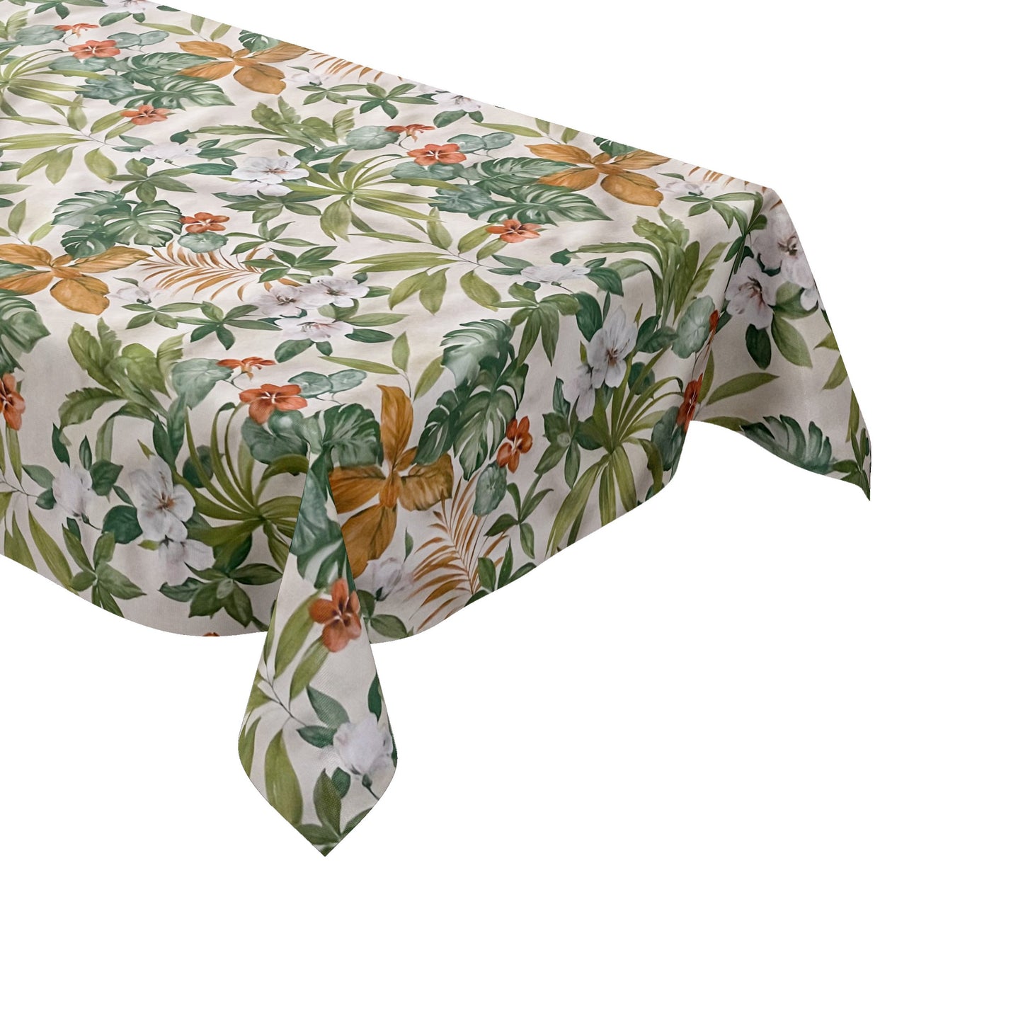 Wachstuch Tischdecke Hibiskus creme