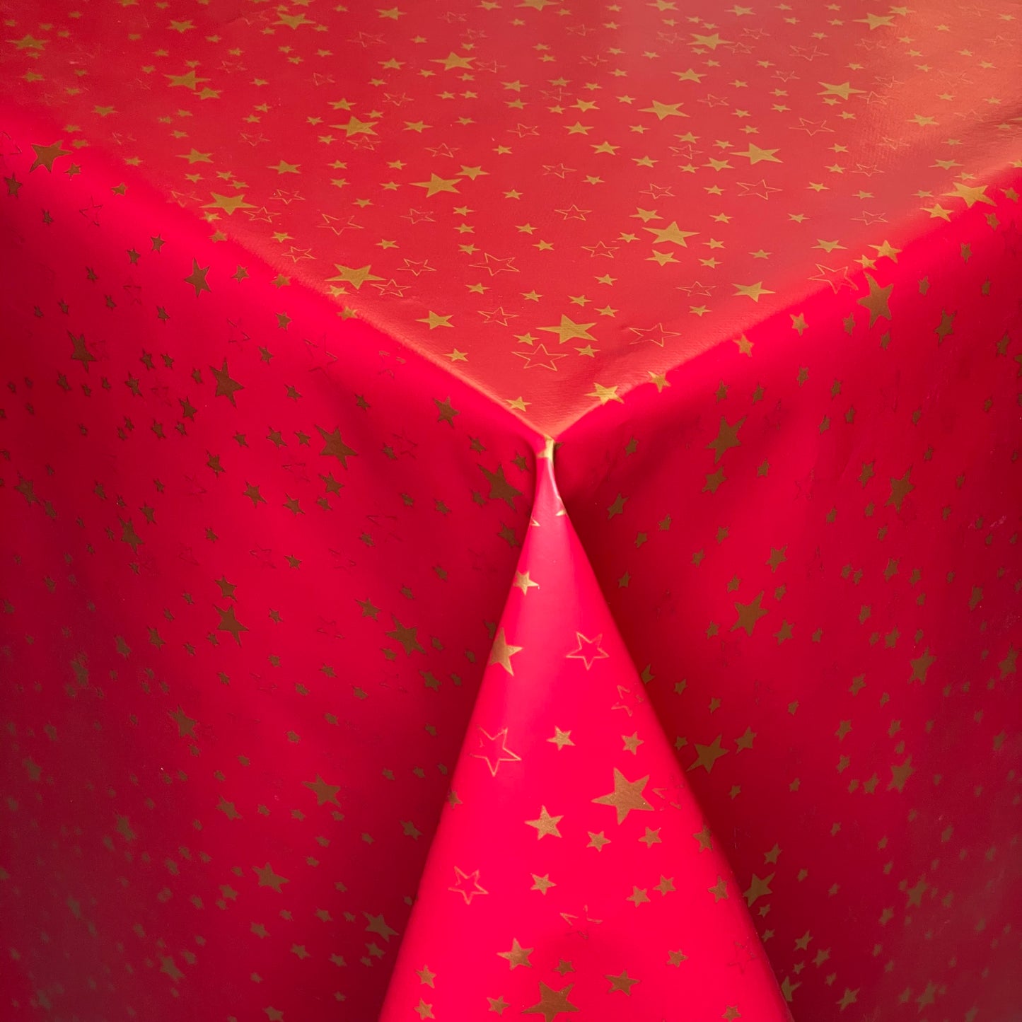 Wachstuch Tischdecke 34367 goldene Sterne auf rot Weihnachten Advent eckig rund oval