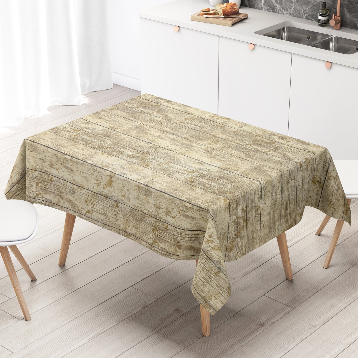 KEVKUS Wachstuch Tischdecke 36767 Holz Alm Dielen wählbar in eckig, rund und oval -