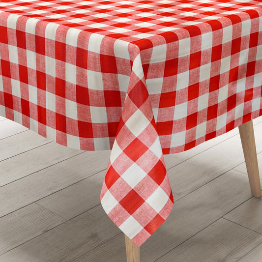 Wachstuch Tischdecke kariert rot