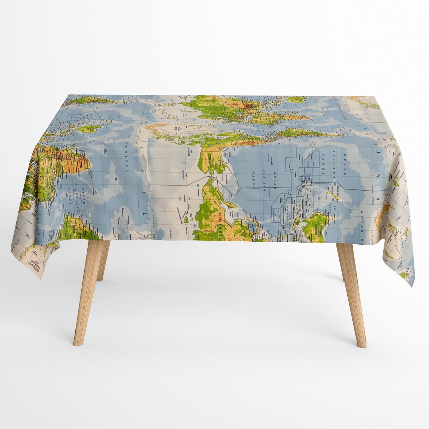 textile Tischdecke Weltkarte Atlas