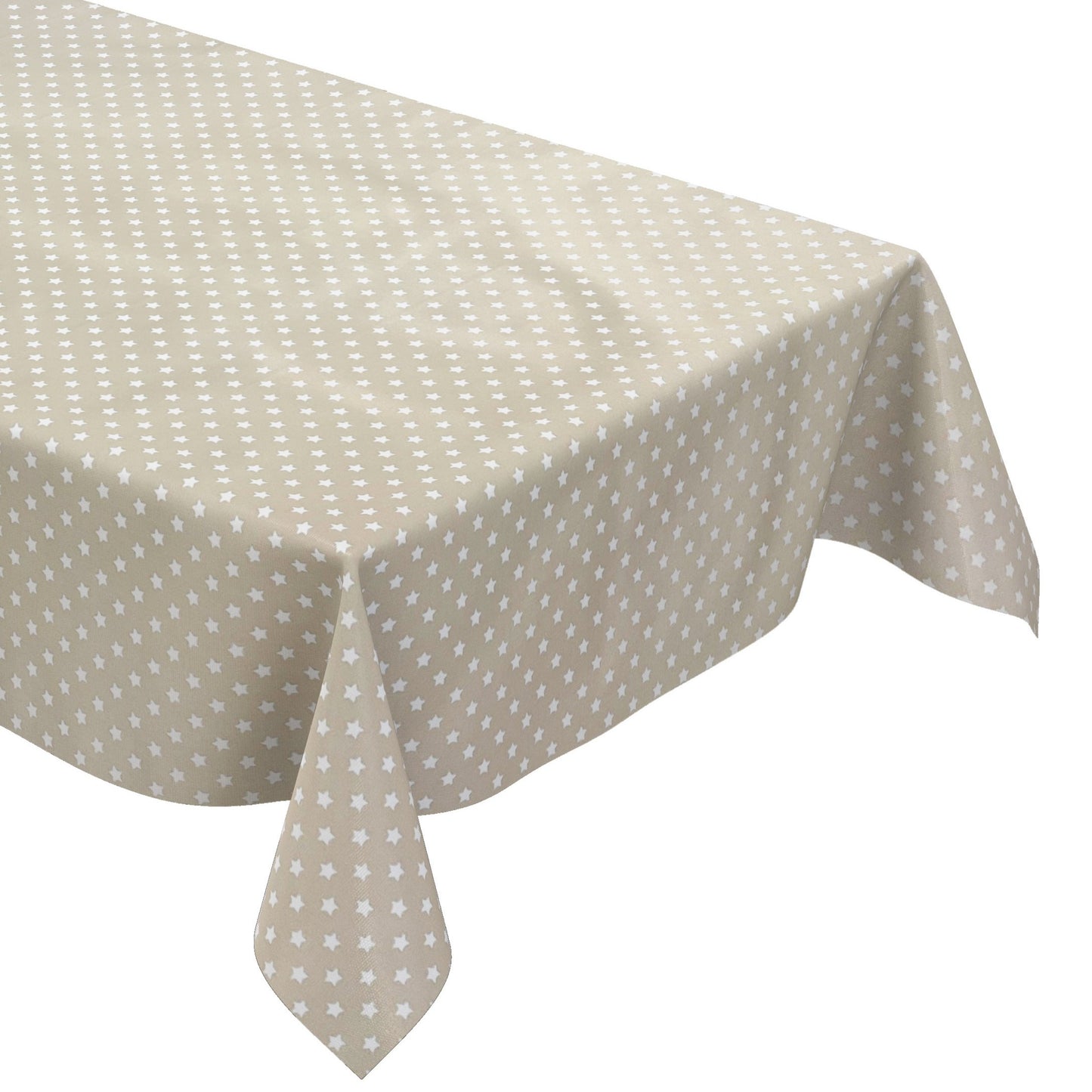 KEVKUS Wachstuch Tischdecke B1524-01 beige Sterne Weihnachten Winter wählbar in eckig, rund und oval -
