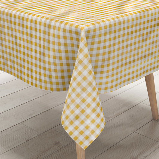 Wachstuch Tischdecke kariert gelb