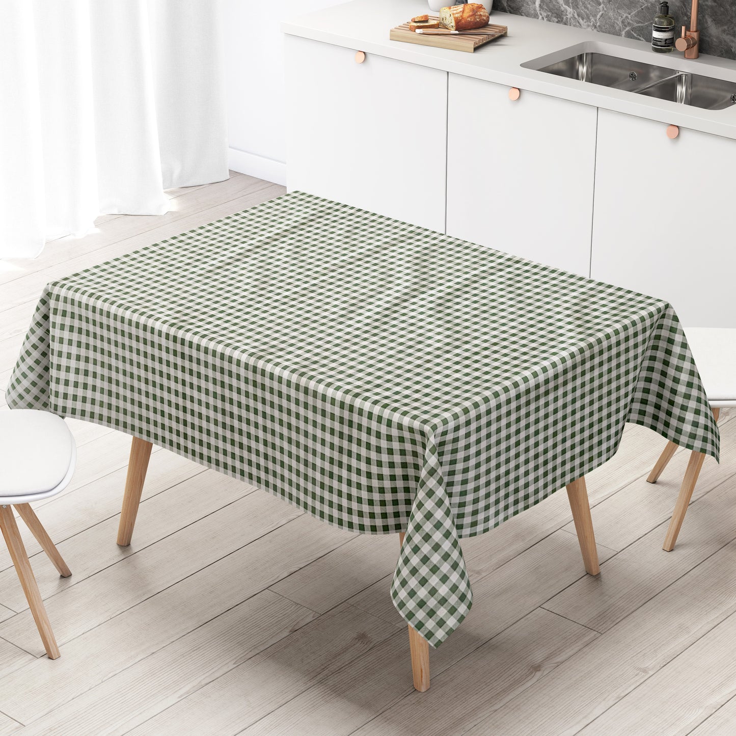 Wachstuch Tischdecke kariert grün