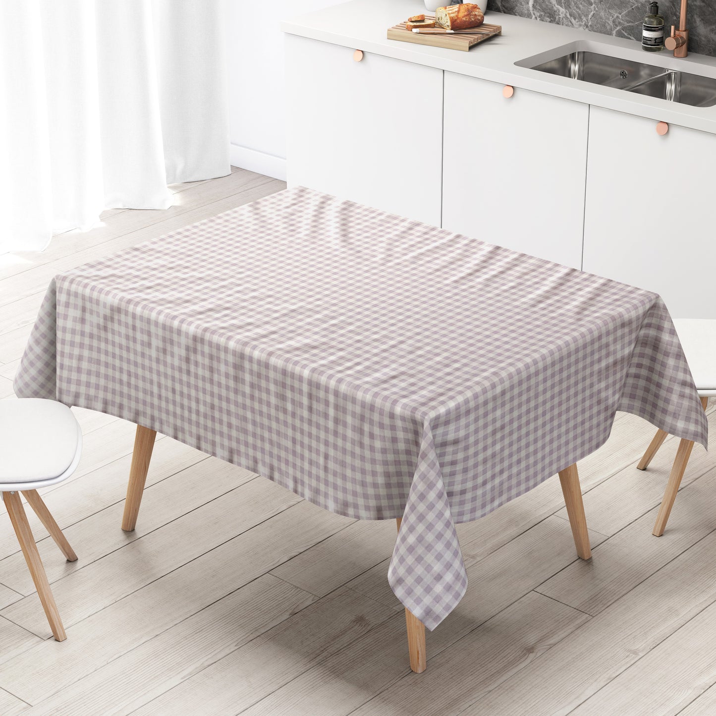 Wachstuch Tischdecke kariert lila
