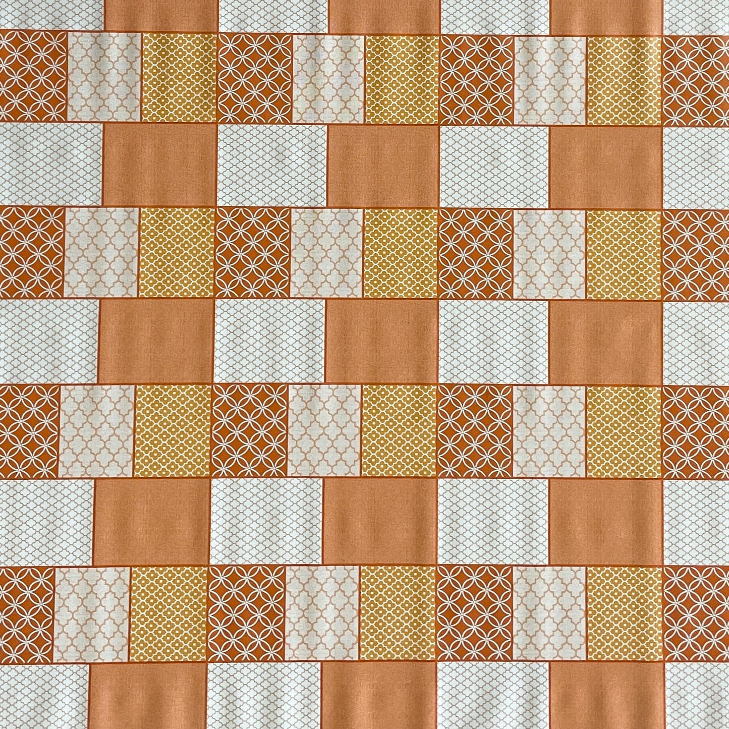 Wachstuch Tischdecke karo orange