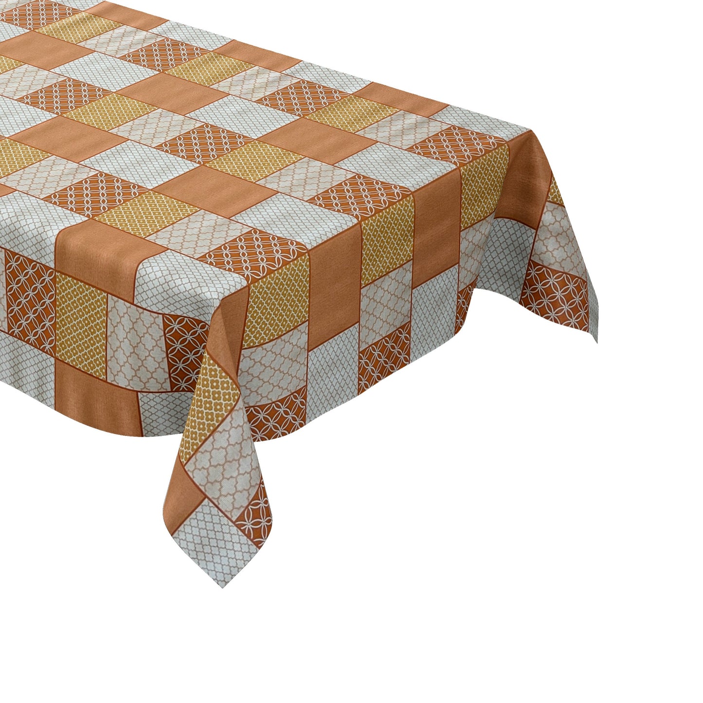 Wachstuch Tischdecke karo orange