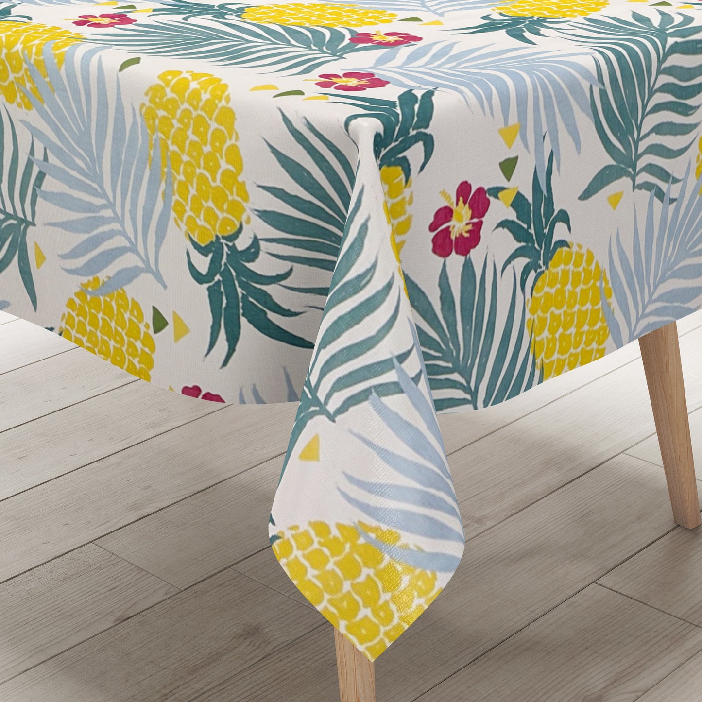 Wachstuch Tischdecke Ananas weiss Dschungel