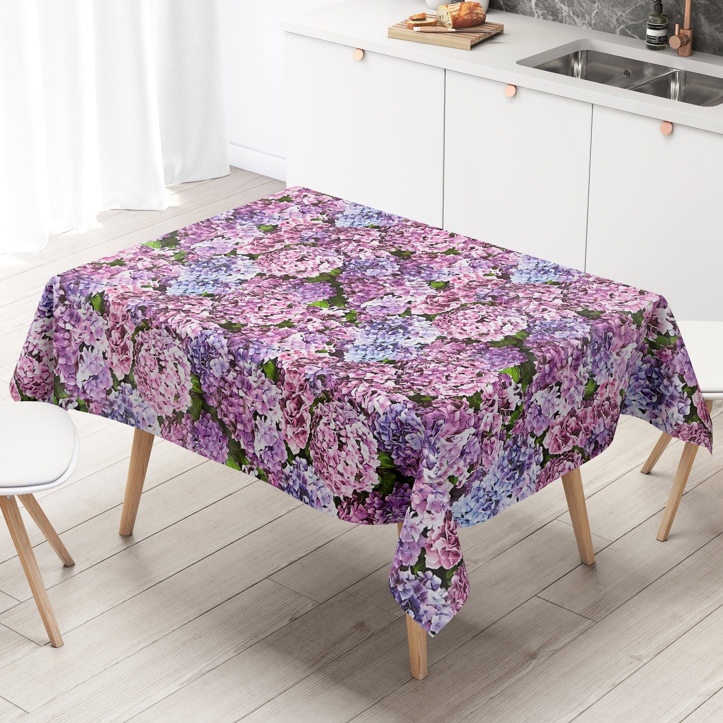 Wachstuch Tischdecke B4049-01 Hortensien Blütenmeer eckig rund oval Meterware