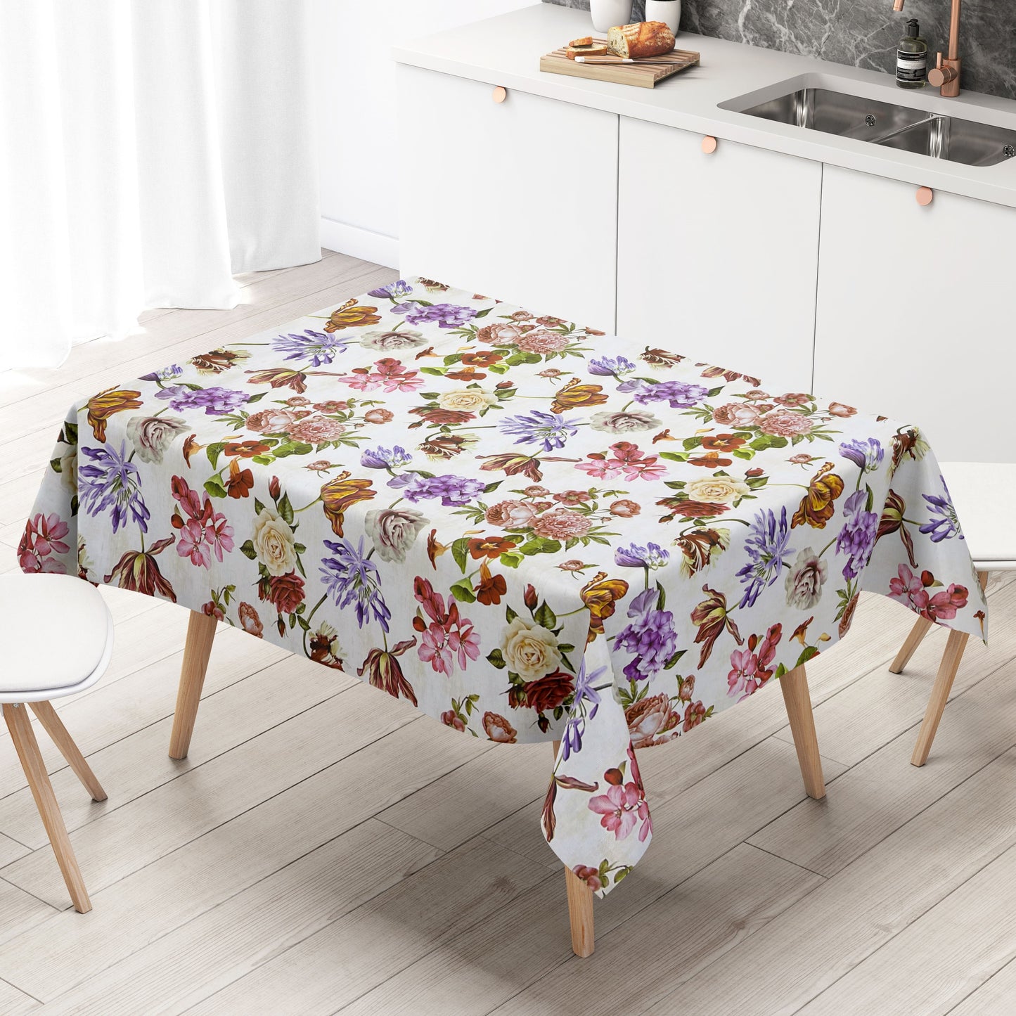 Wachstuch Tischdecke Übergröße Blumen