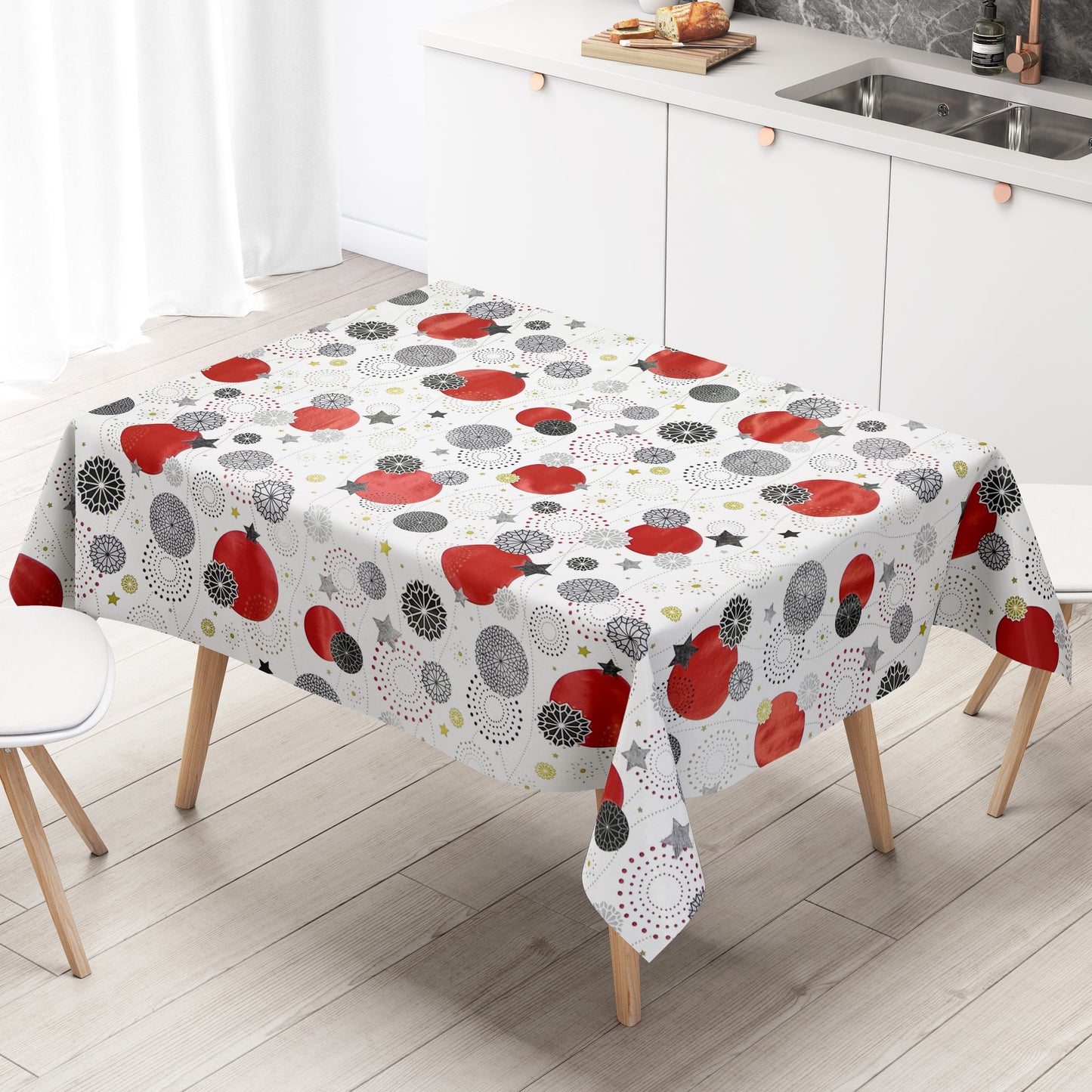 Wachstuch Tischdecke Weihnachten Sterne