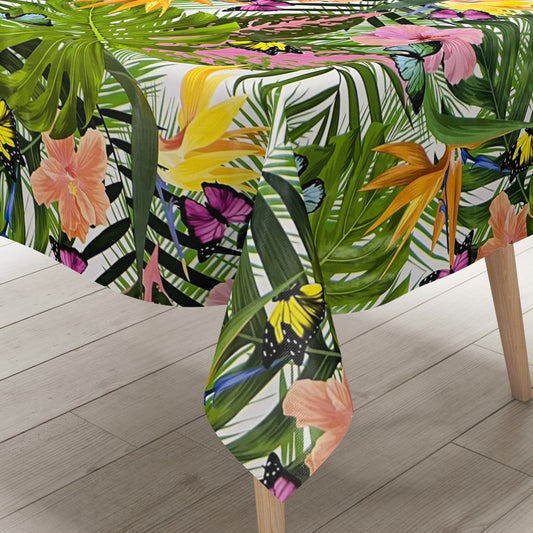 Wachstuch Rolle Meterware Rollenware B5044-01 Dschungel Monstera auf weiß