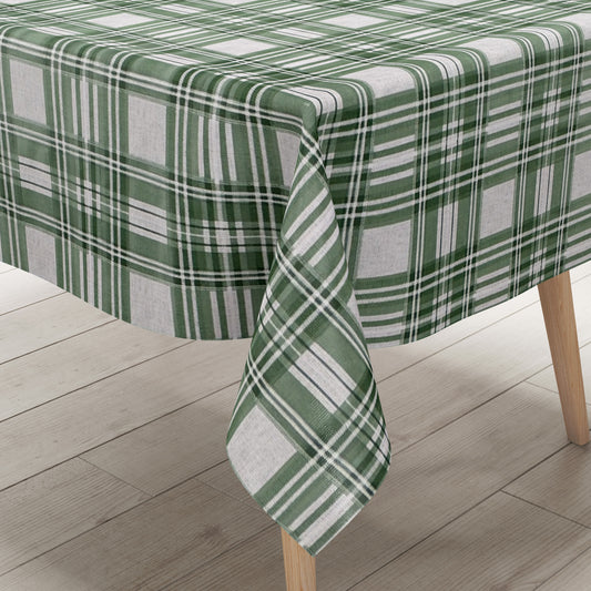 Wachstuch Tischdecke B5073-02 grün kariert Karo Landhaus eckig rund oval
