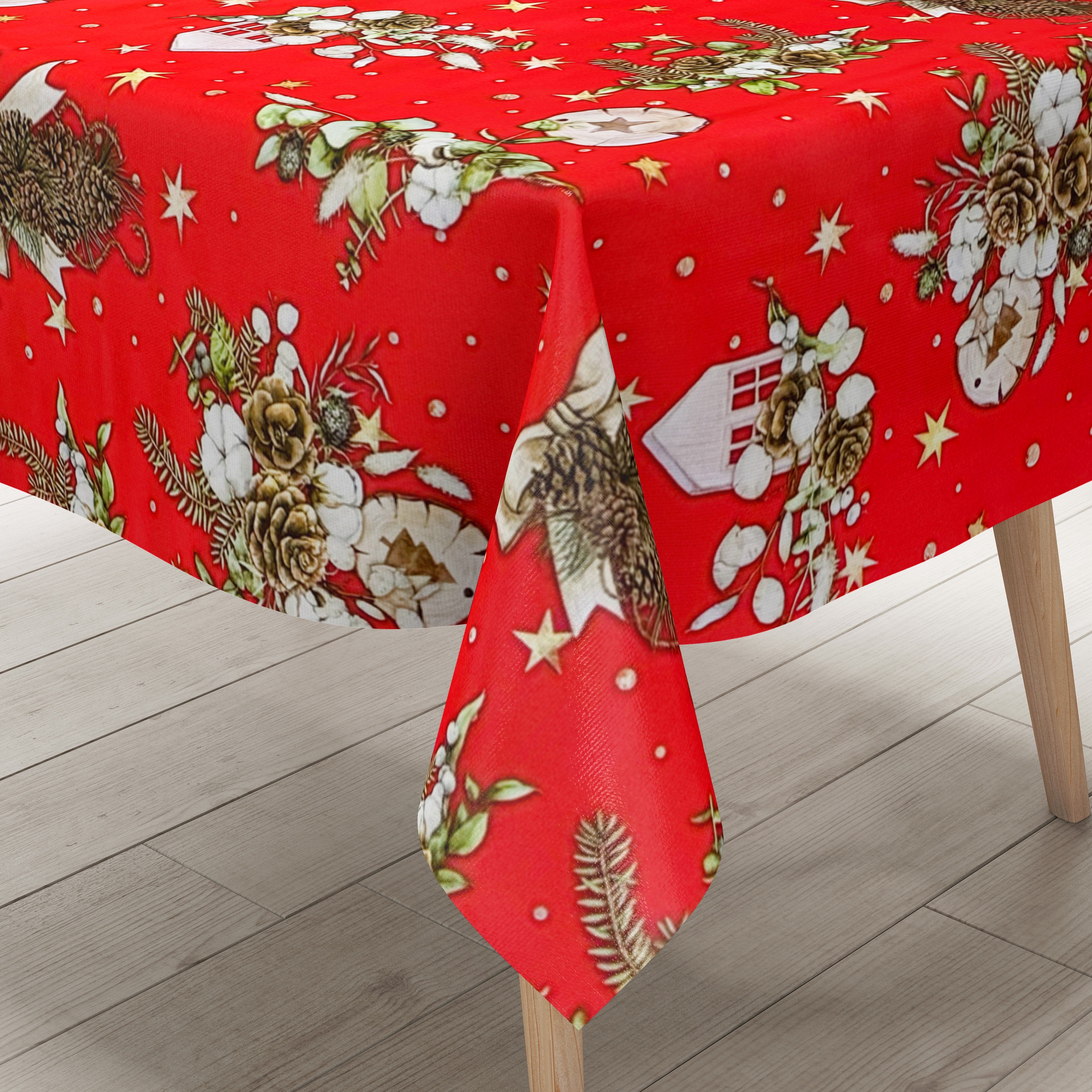 Kadut Weihnachts-Tischdecke – 152,4 X 213,4 Cm, Passend Für 1,8 M Rechteckige Tische, Aus Robustem, Schmutzabweisendem Stoff – Für Herbst, Ernte & Feiertage