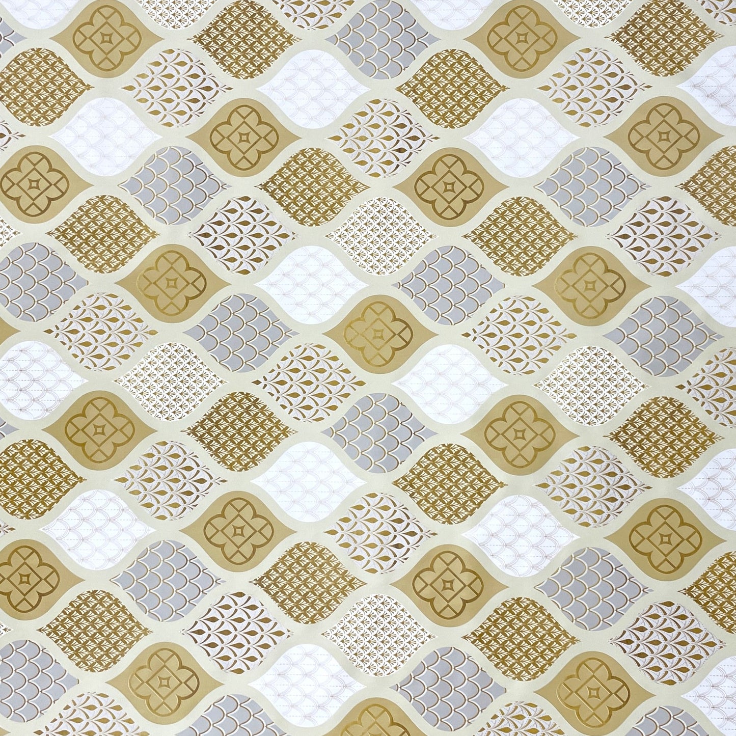 KEVKUS Wachstuch Tischdecke B6014-01 gold grau Weihnachten Ornamente Orient wählbar in eckig, rund und oval -
