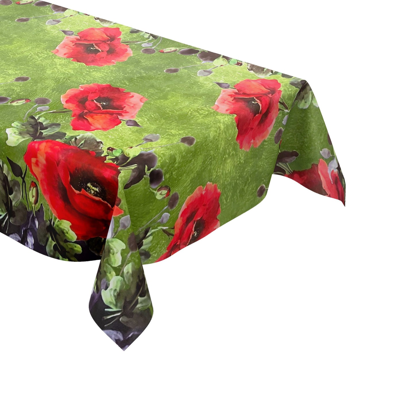 Wachstuch Tischdecke Mohn Bordürenmuster